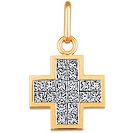 Крест с бриллиантами 00616