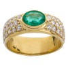 Кольцо из желтого золота с бриллиантами и изумрудом 00814