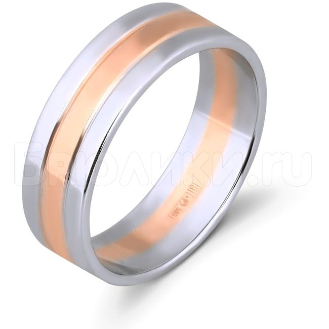 Обручальное кольцо из белого золота 06104