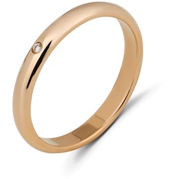 Обручальное кольцо из красного золота с бриллиантом 10315