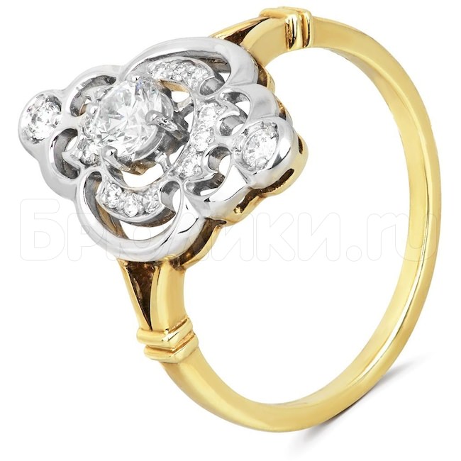 Кольцо из белого золота с бриллиантами 10483