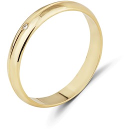 Обручальное кольцо из желтого золота с бриллиантом 10710