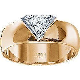 Кольцо из красного золота с бриллиантами 10768