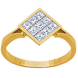 Кольцо с бриллиантами в невидимой закрепке 14220