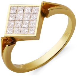 Кольцо из желтого золота с бриллиантами 14447