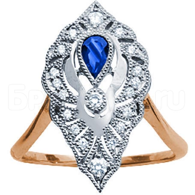 Кольцо с сапфиром и бриллиантами 14616