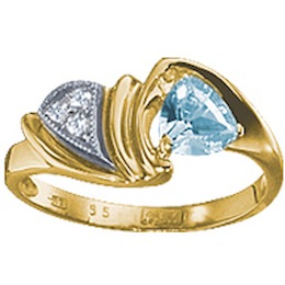 Кольцо с бриллиантами и топазом 18608