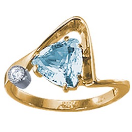 Кольцо с бриллиантом и топазом 18647