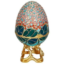 Яйцо-шкатулка «Сирень» из серебра с ювелирным стеклом 26713