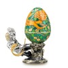 Яйцо-шкатулка «Жар-птица» из серебра с ювелирным стеклом 26773