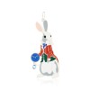 Елочная игрушка «Кролик с часами» из латуни с ювелирным стеклом 35542