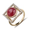 Кольцо с бриллиантами и рубином 37184