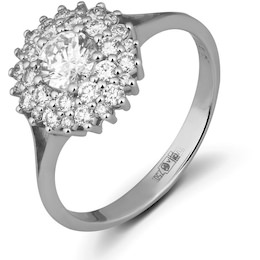 Кольцо из белого золота с бриллиантами 37822