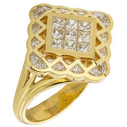 Кольцо из желтого золота с бриллиантами 37864