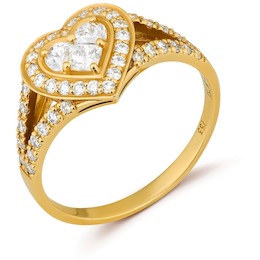 Кольцо из желтого золота с бриллиантами 37882