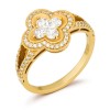 Кольцо «Цветок» из желтого золота с бриллиантами 37883