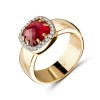 Кольцо из желтого золота с рубином и бриллиантами 38150