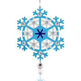 Ёлочная игрушка «Снежинка» из серебра с ювелирным стеклом 41863
