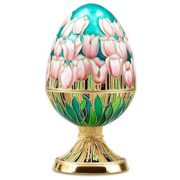 Яйцо-шкатулка «Тюльпаны» из серебра 42153