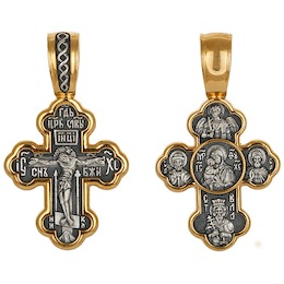 Серебряный крест "Распятие" "Донская икона Божией Матери" 43229