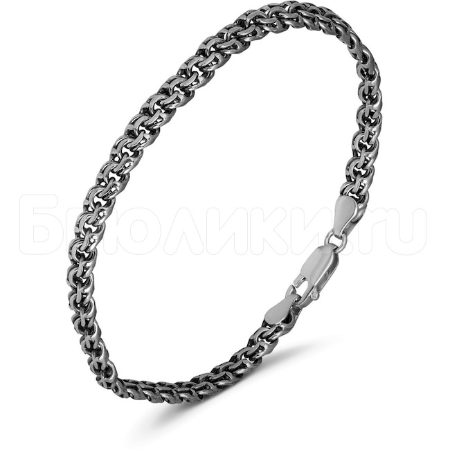 Браслет, плетение «Бисмарк» из серебра 43459