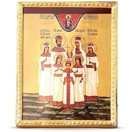 Икона «Царственные Страстотерпцы» из латуни 46130