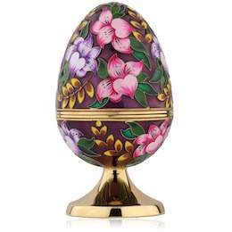 Шкатулка яйцо «Лилии» из меди 46251