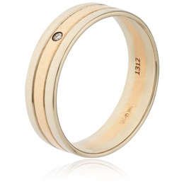Обручальное кольцо из белого золота с бриллиантом 53086
