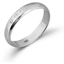 Обручальное кольцо из белого золота с бриллиантами 53096