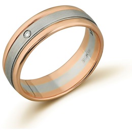 Обручальное кольцо из красного золота с бриллиантом 53099