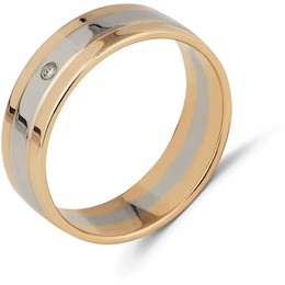 Обручальное кольцо из красного золота с бриллиантом 53125
