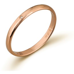 Кольцо из красного золота с бриллиантом 53140