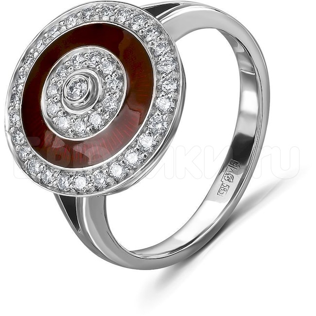 Кольцо с бриллиантами и эмалью 53160