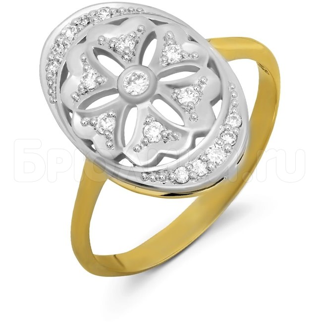 Кольцо из желтого золота с бриллиантами 53270