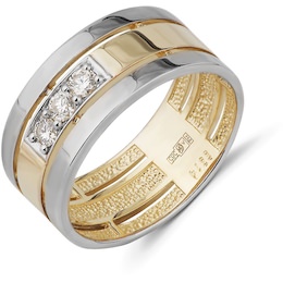 Обручальное кольцо из желтого золота с бриллиантами 53406
