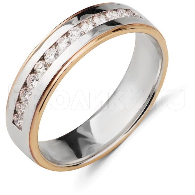 Обручальное кольцо из красного золота с бриллиантами 53411