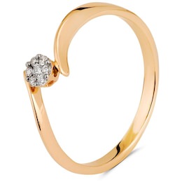 Кольцо из красного золота с бриллиантами 53460