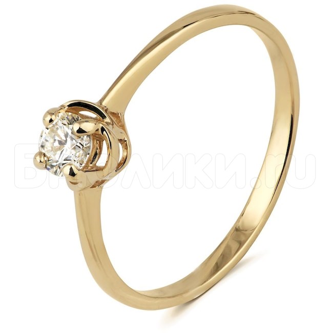 Кольцо из желтого золота с бриллиантом 53473