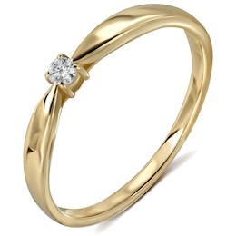Кольцо из желтого золота с бриллиантом 53521