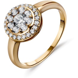 Кольцо из желтого золота с бриллиантами 53595