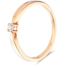 Кольцо из красного золота с бриллиантом 53601