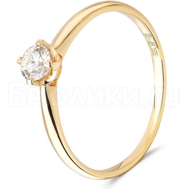 Кольцо из желтого золота с бриллиантом 53626