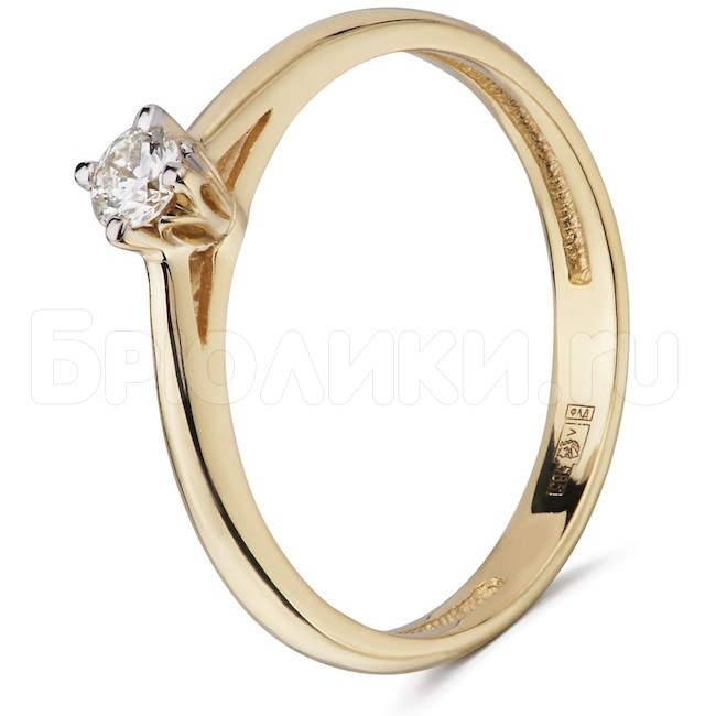 Кольцо из желтого золота с бриллиантом 53633