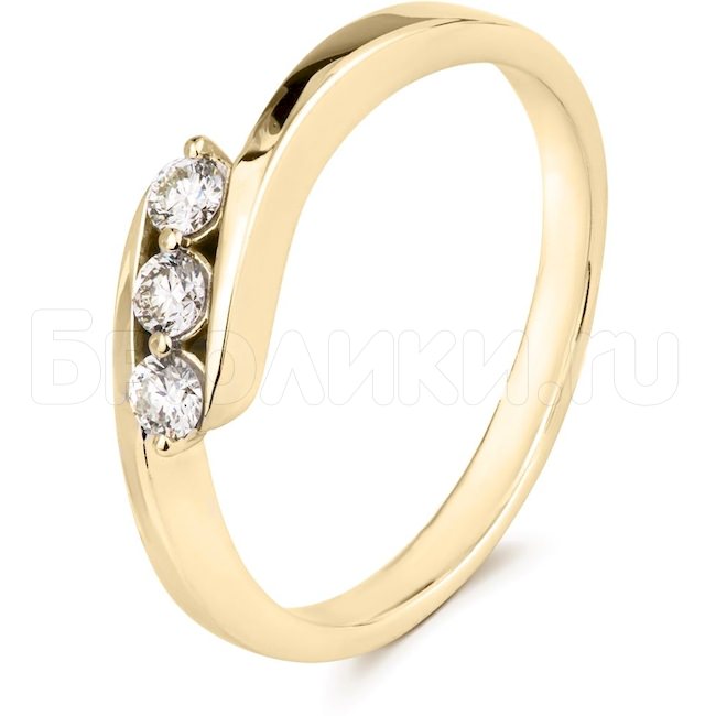 Кольцо из желтого золота с бриллиантами 53636