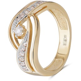 Кольцо из желтого золота с бриллиантами 53642