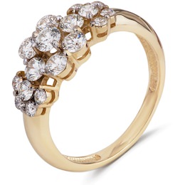 Кольцо из желтого золота с бриллиантами 53644