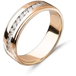 Обручальное кольцо из красного золота с бриллиантами 53720