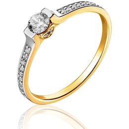 Кольцо из красного золота с бриллиантами 53759