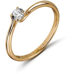 Кольцо из красного золота с бриллиантом 53762