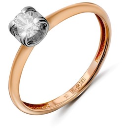 Кольцо из красного золота с бриллиантом 53764